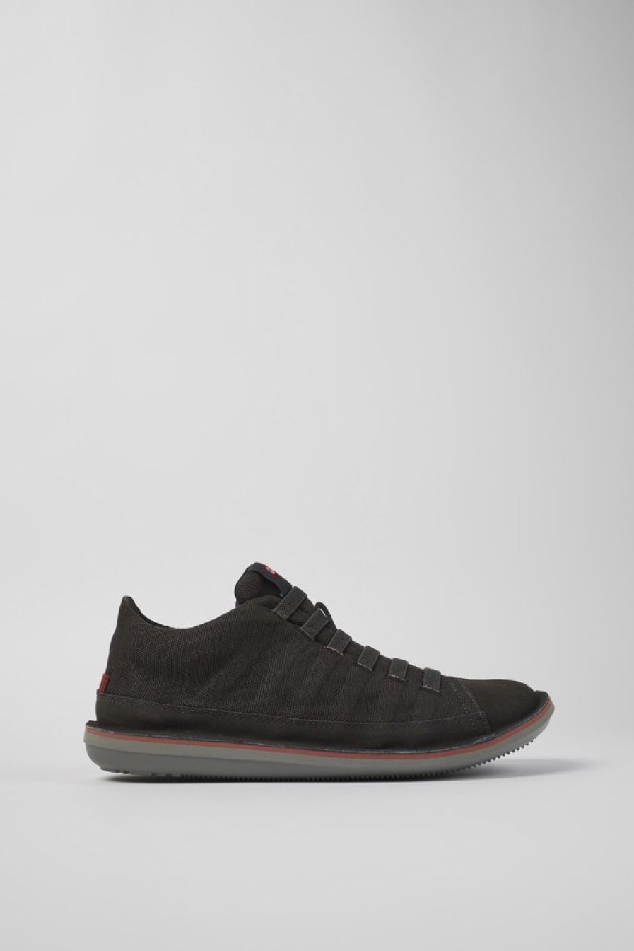 Camper Zapatos Casual | Zapatilla De Baloncesto De Tejido/Nobuk Negra Para Hombre