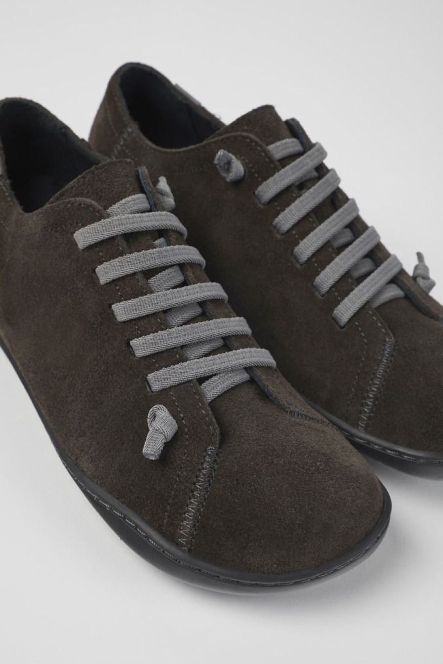 Camper Zapatos Casual | Zapatos Grises De Nobuk Para Mujer
