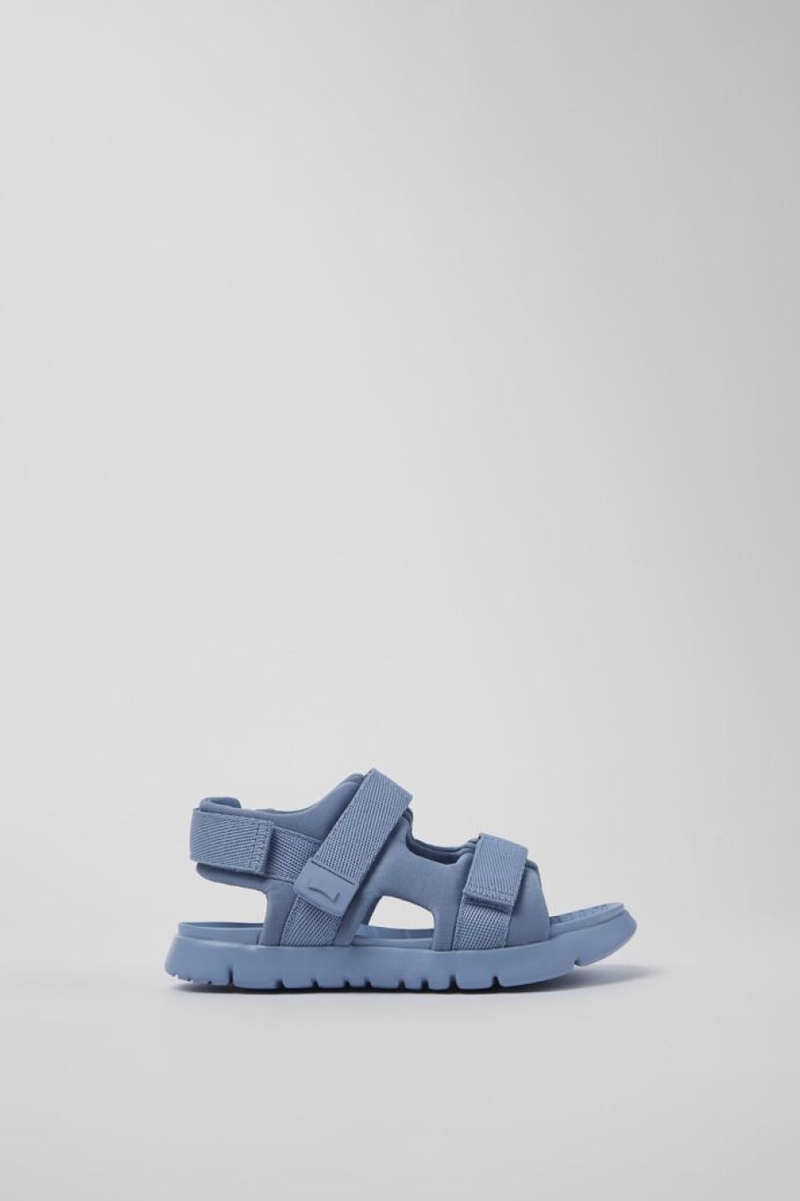 Camper Sandalias | Sandalia De Tejido Azul Con Dos Tiras