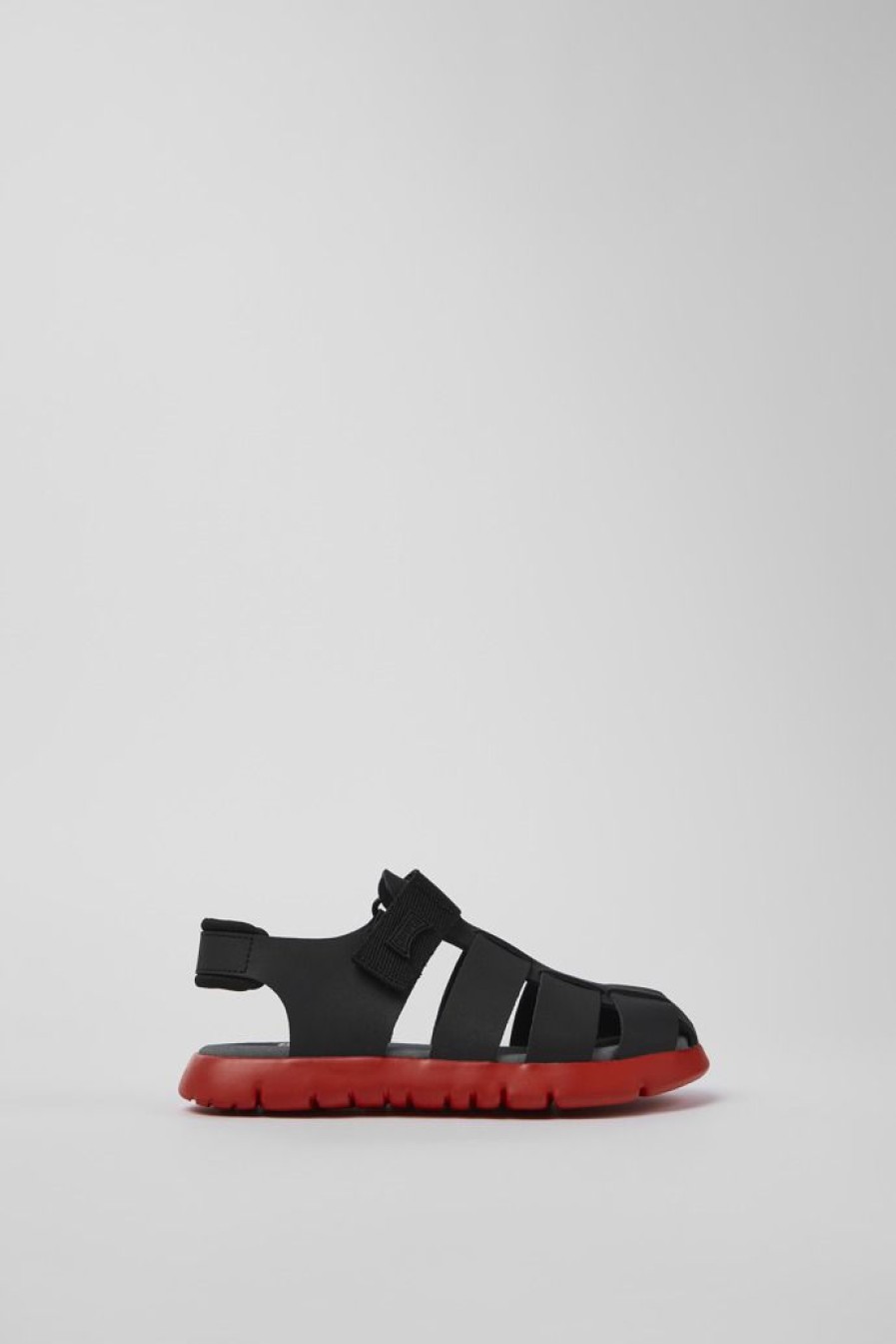 Camper Sandalias | Sandalia De Piel Y Tejido Negra