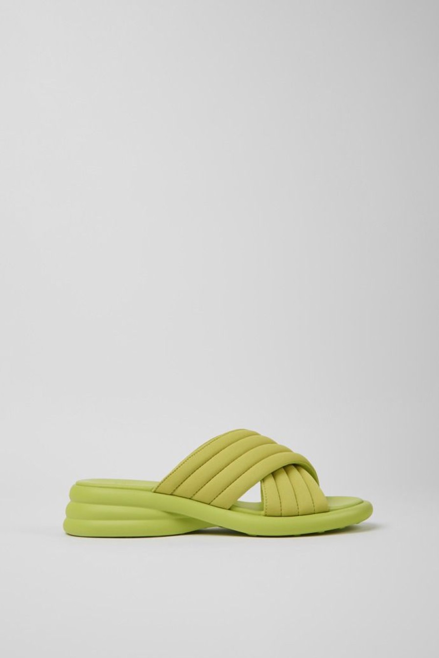 Camper Sandalias | Sandalias Verdes De Tejido Para Mujer
