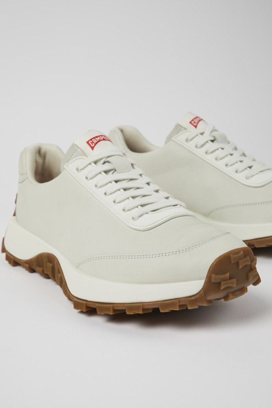Camper Zapatillas | Sneakers Blancas De Piel Sin Tenir Para Hombre