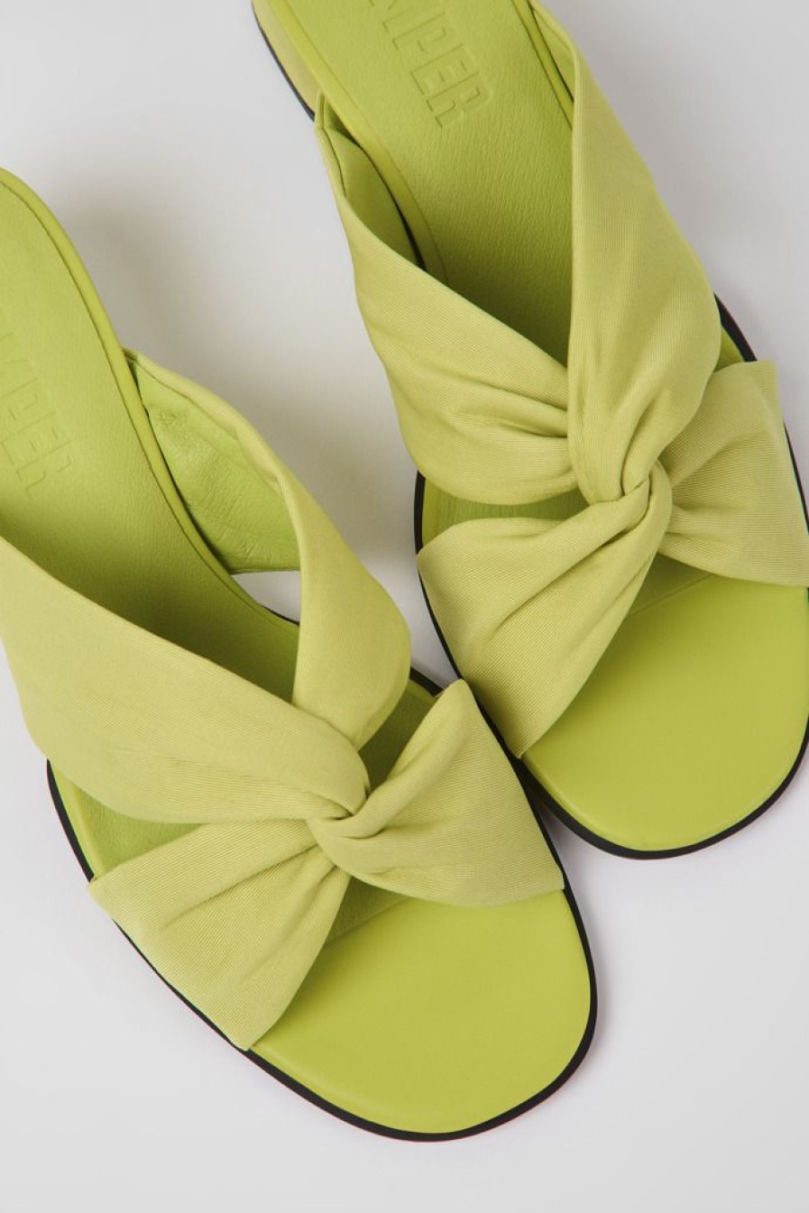 Camper Sandalias | Sandalias Verdes De Tejido Para Mujer