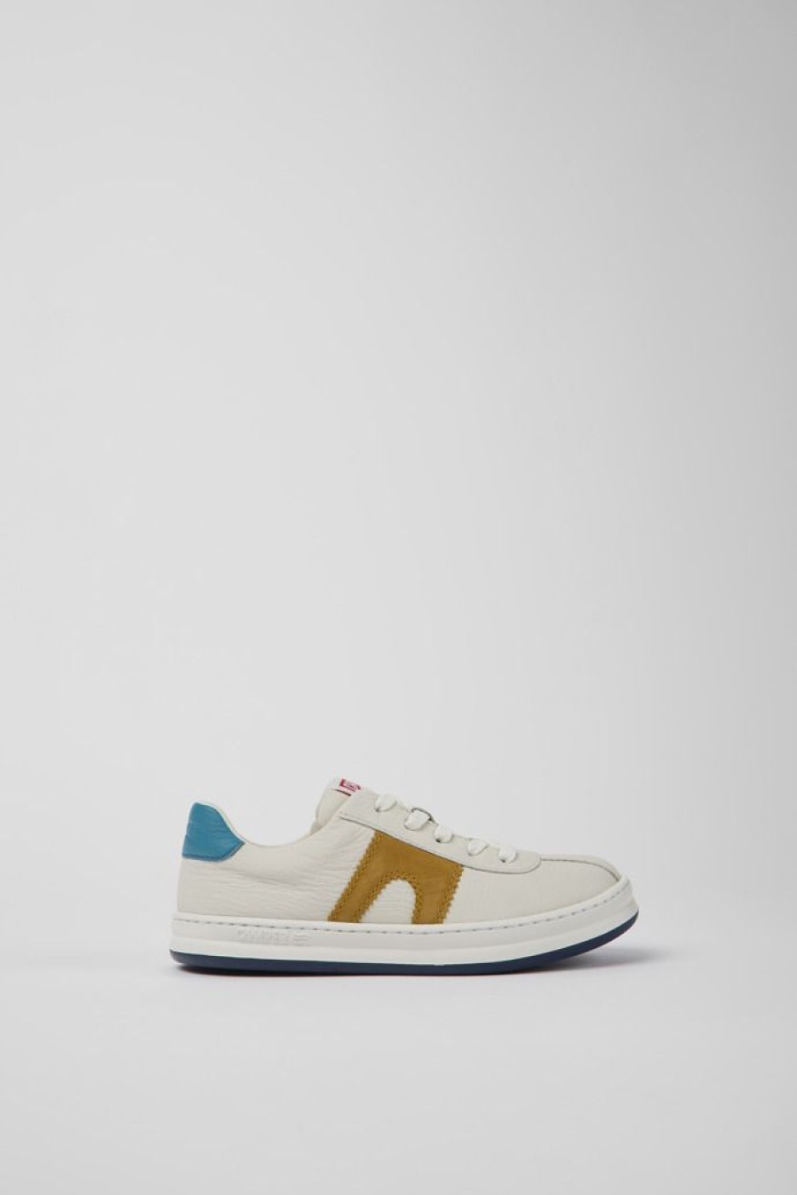 Camper Zapatillas | Sneakers Blancas De Piel Y Nobuk Para Ninos