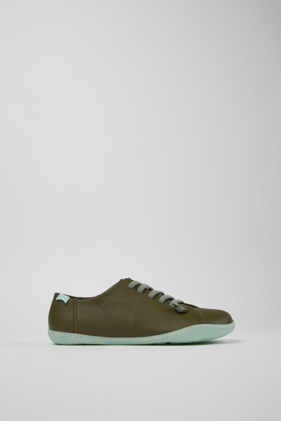 Camper Zapatos Casual | Zapato De Piel Verde Para Mujer