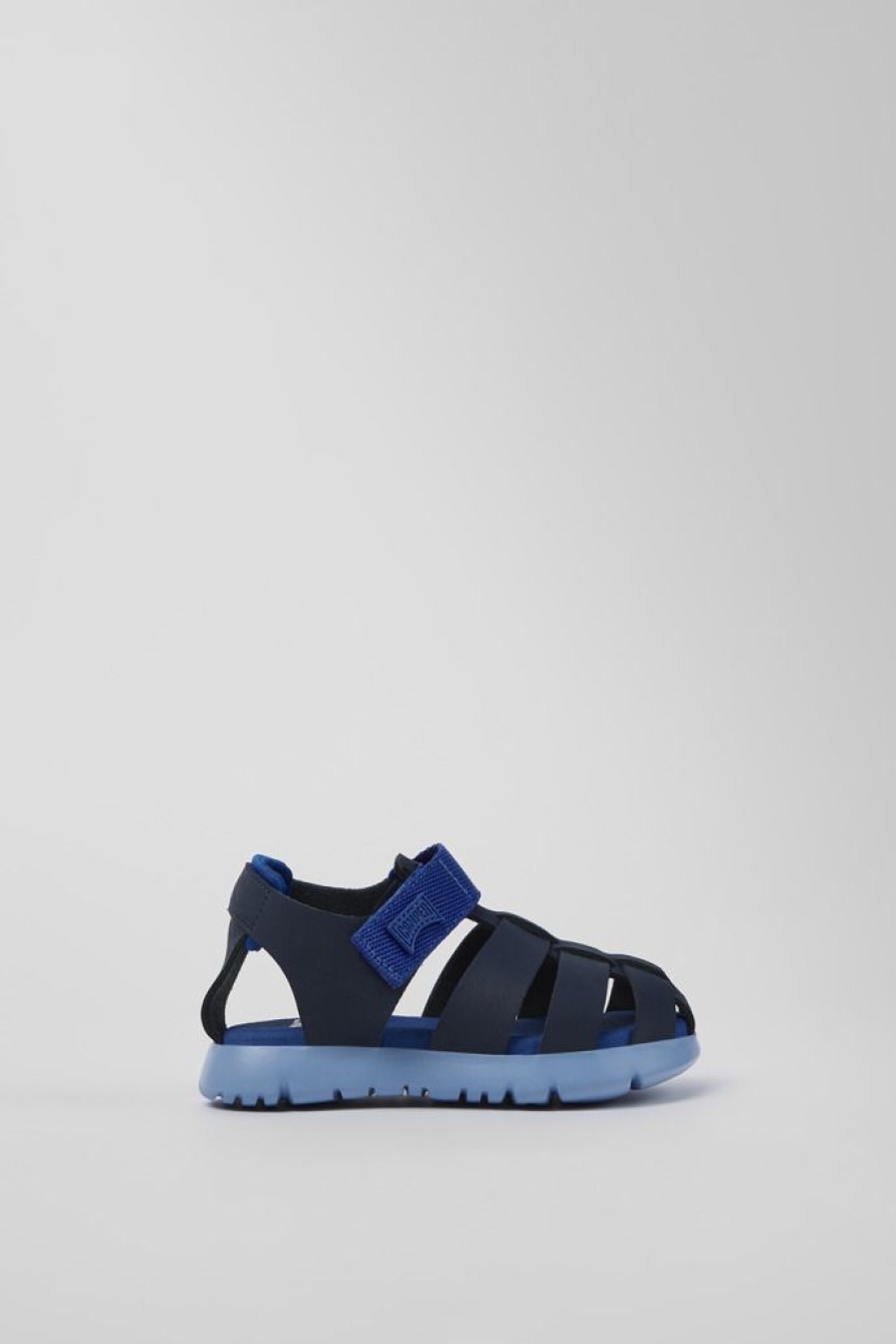 Camper Sandalias | Sandalia De Piel Y Tejido Azul