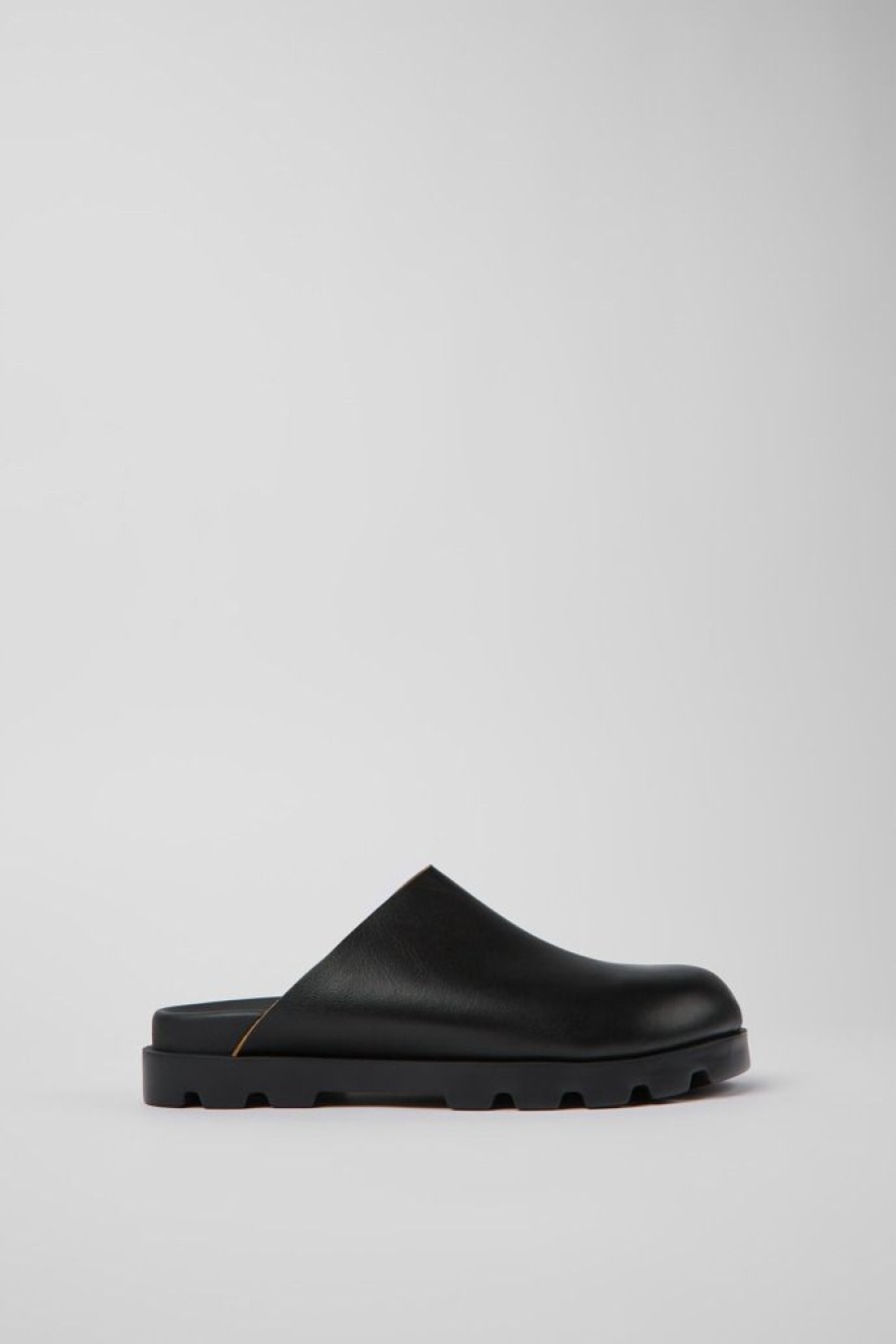 Camper Sandalias | Zueco De Piel Negro Para Mujer