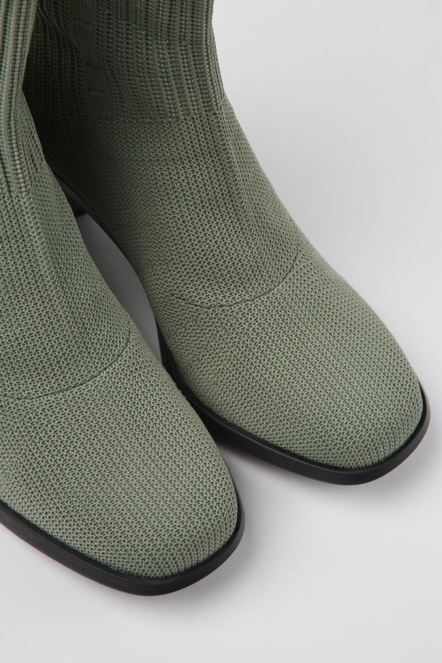 Camper Zapatos De Tacon | Botas Verdes De Tejido Para Mujer