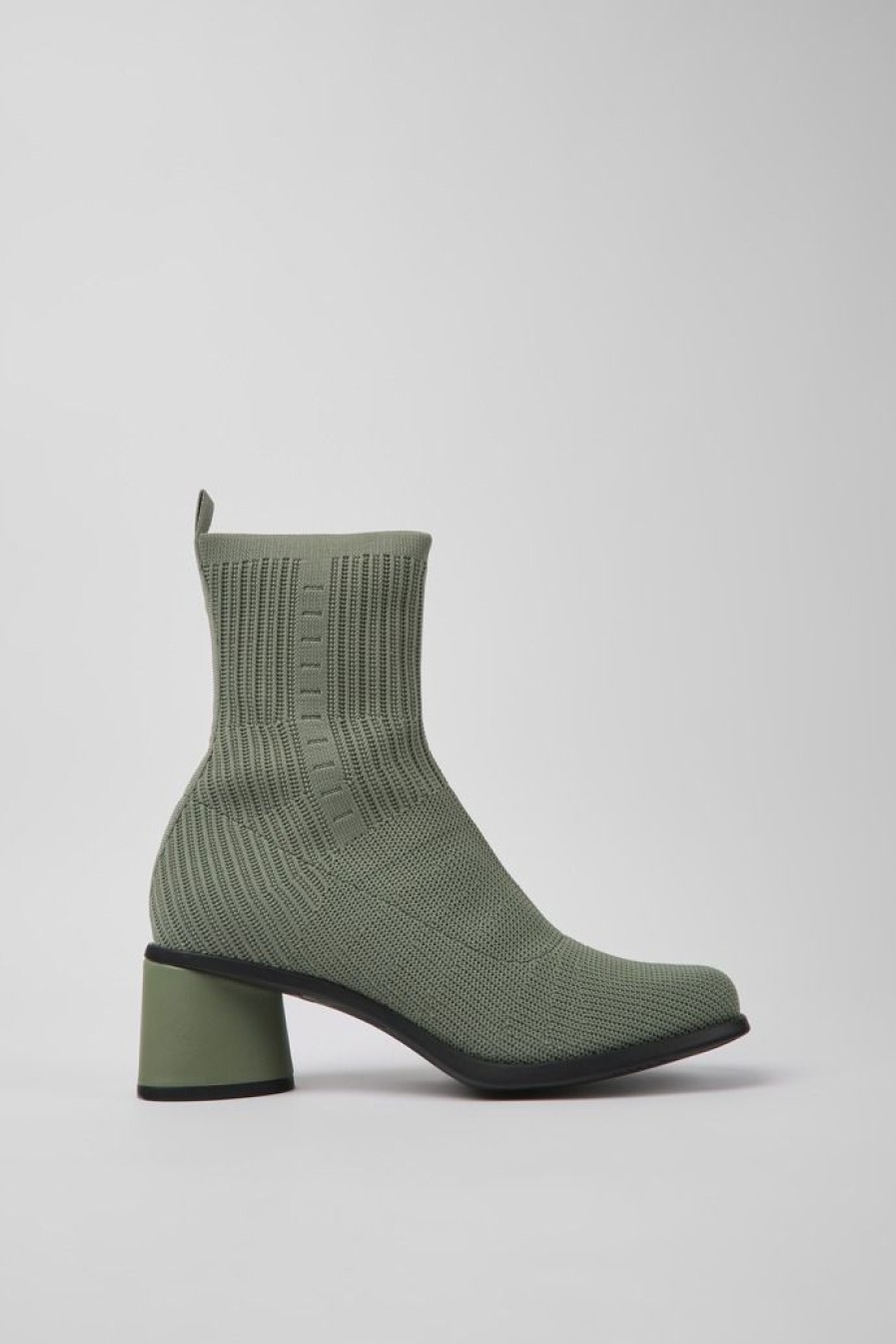 Camper Zapatos De Tacon | Botas Verdes De Tejido Para Mujer