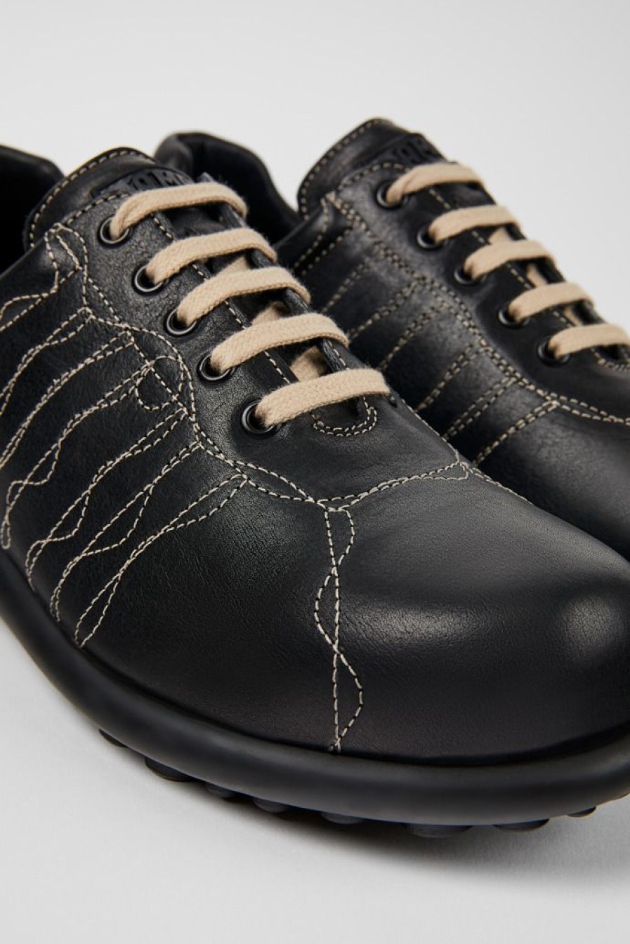 Camper Zapatos Casual | Sneaker Oxford De Piel Negra Para Hombre