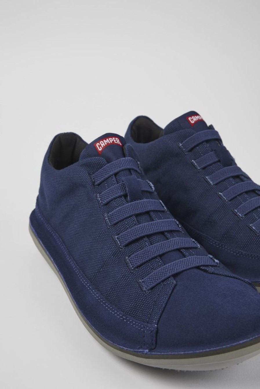 Camper Zapatos Casual | Zapatilla De Baloncesto De Tejido/Nobuk Azul Para Hombre