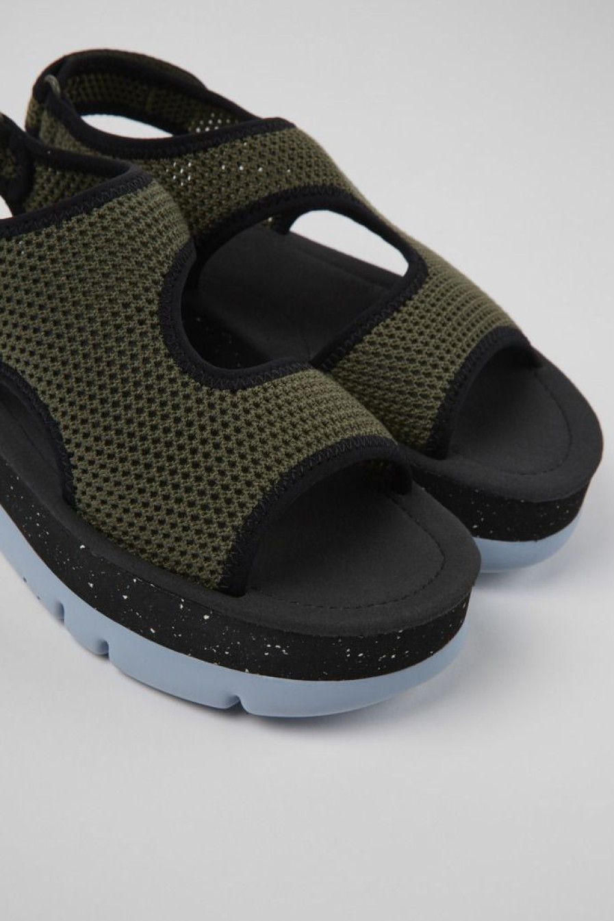 Camper Sandalias | Sandalias Verdes De Tejido Para Mujer
