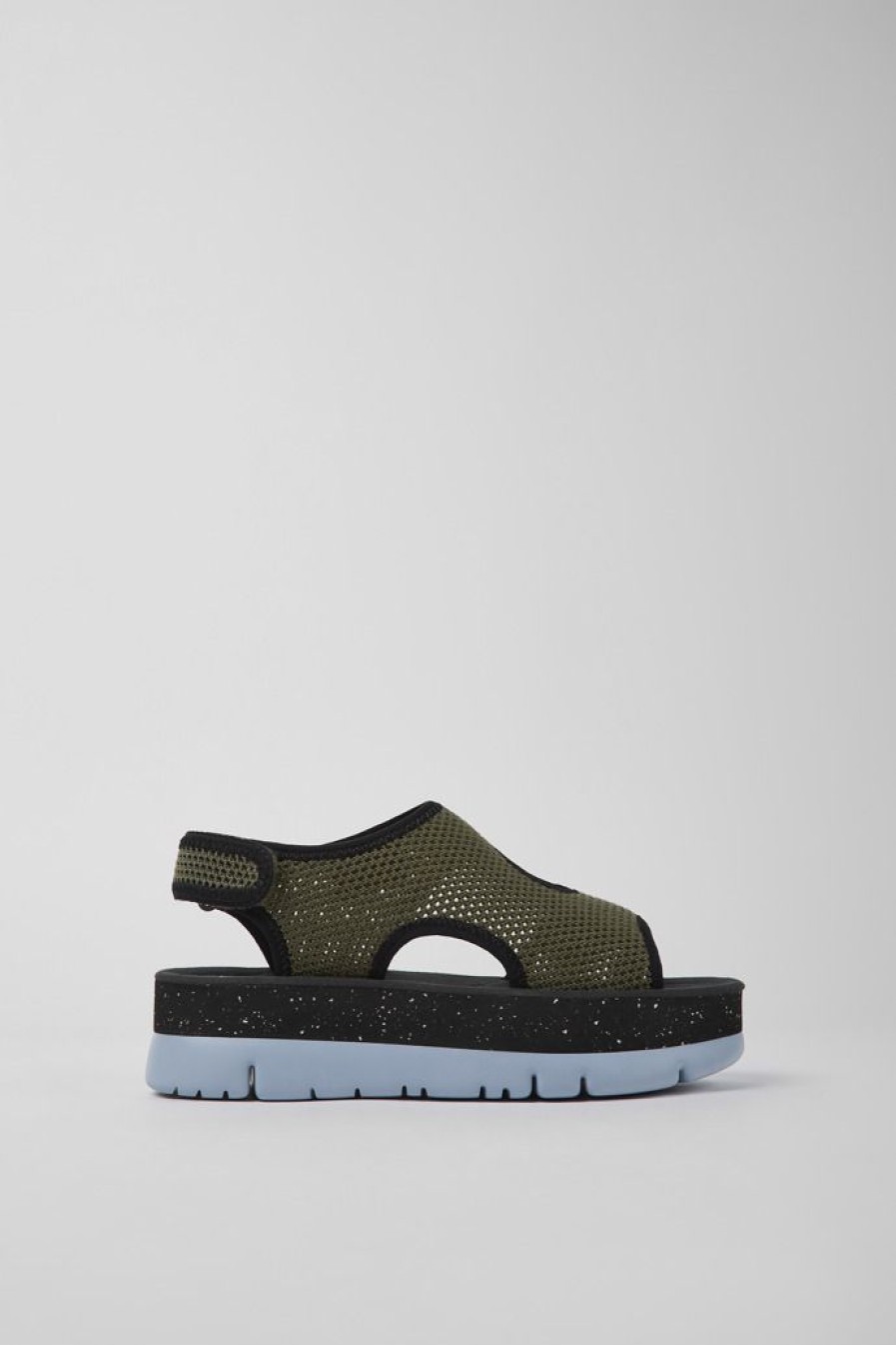 Camper Sandalias | Sandalias Verdes De Tejido Para Mujer