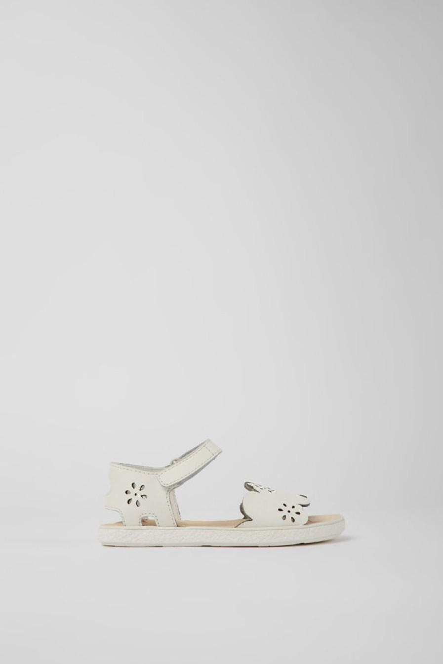 Camper Sandalias | Sandalias Blancas De Piel Para Nina