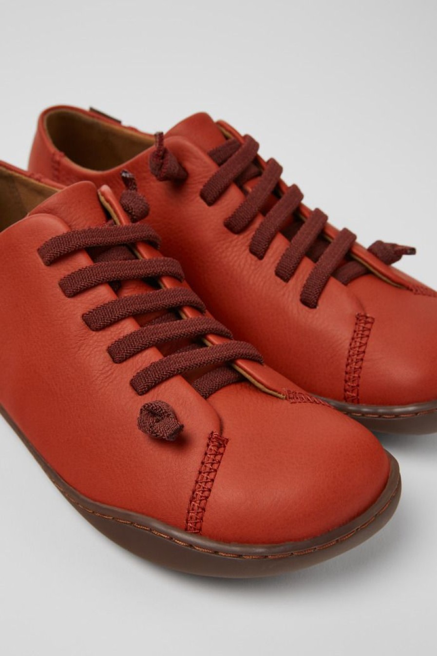 Camper Zapatos Casual | Zapatos Rojos De Piel Para Mujer