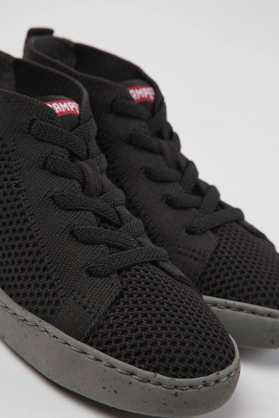 Camper Zapatillas | Botines Negros De Tejido Para Ninos