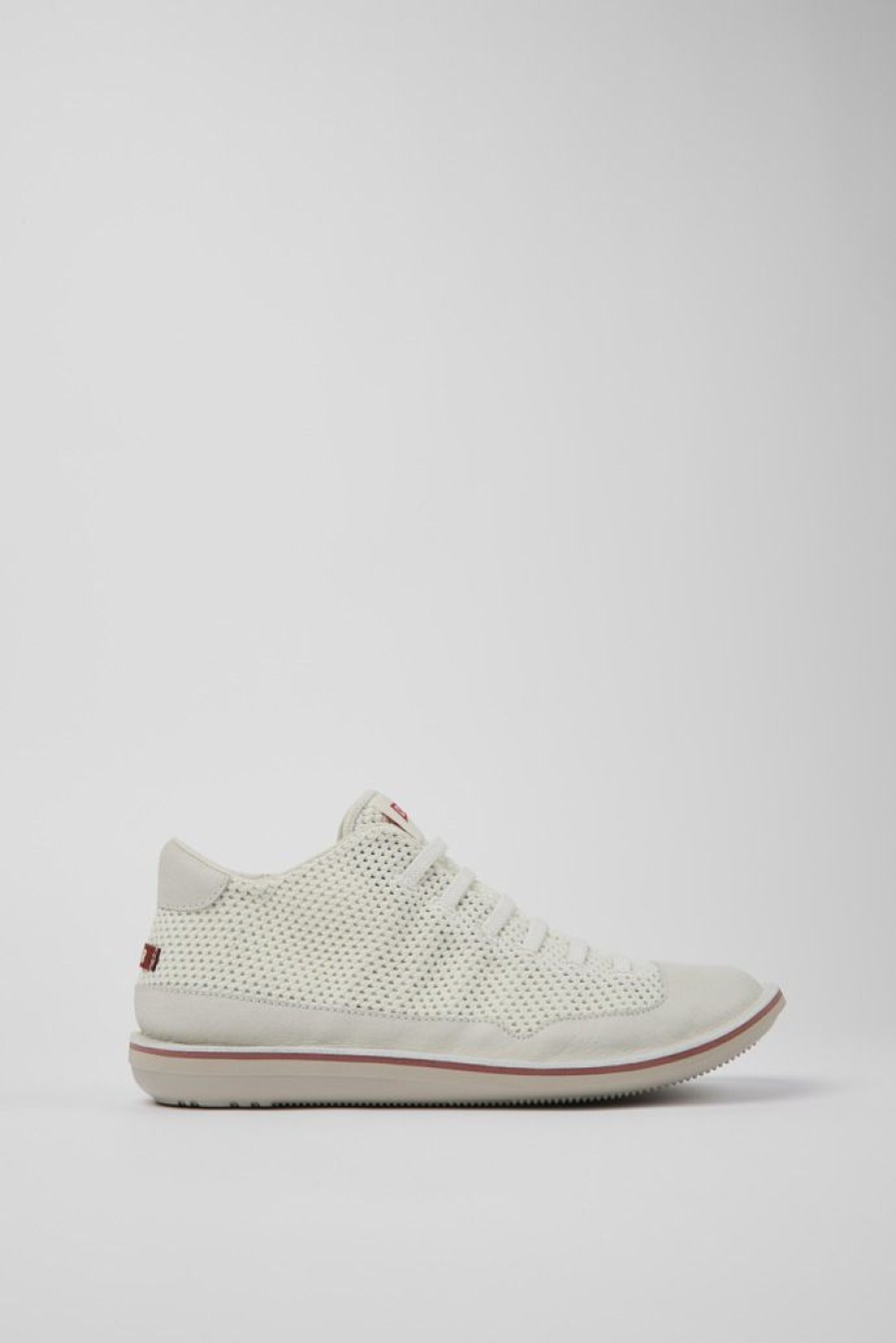Camper Zapatos Casual | Zapatilla De Baloncesto De Tejido/Piel Blanca Para Hombre