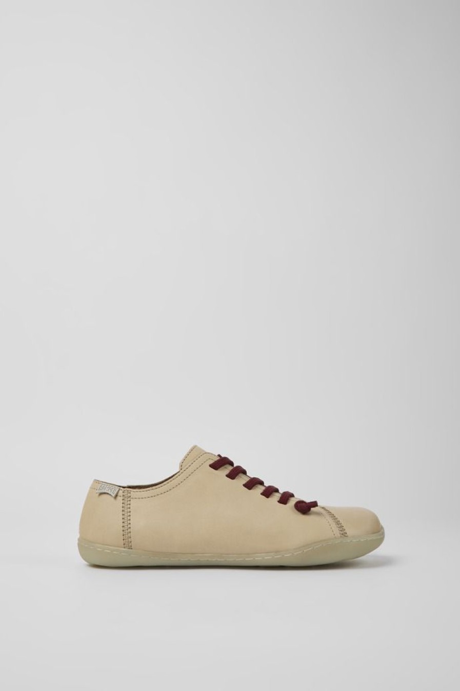 Camper Zapatos Casual | Zapatos Beiges De Piel Para Mujer