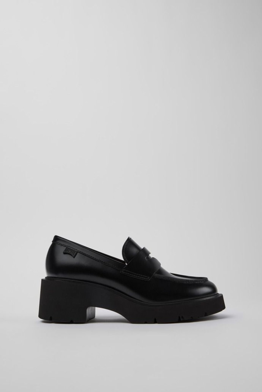 Camper Zapatos De Vestir | Mocasines Negros De Piel Para Mujer