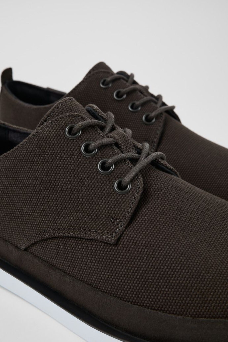 Camper Zapatos De Vestir | Zapato Blucher De Tejido/Nobuk Gris Para Hombre