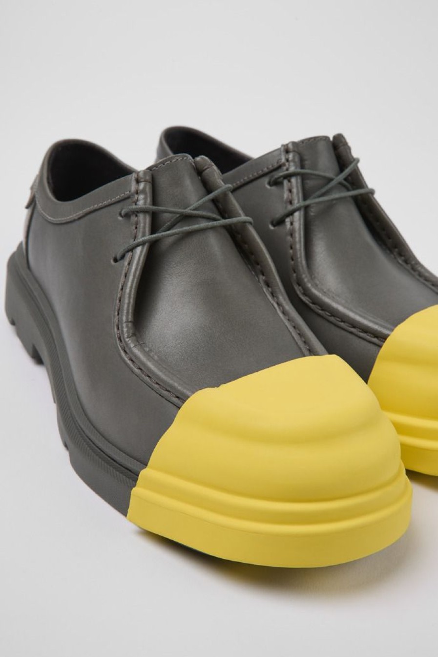 Camper Zapatos De Vestir | Zapatos Grises De Piel Responsable Para Mujer