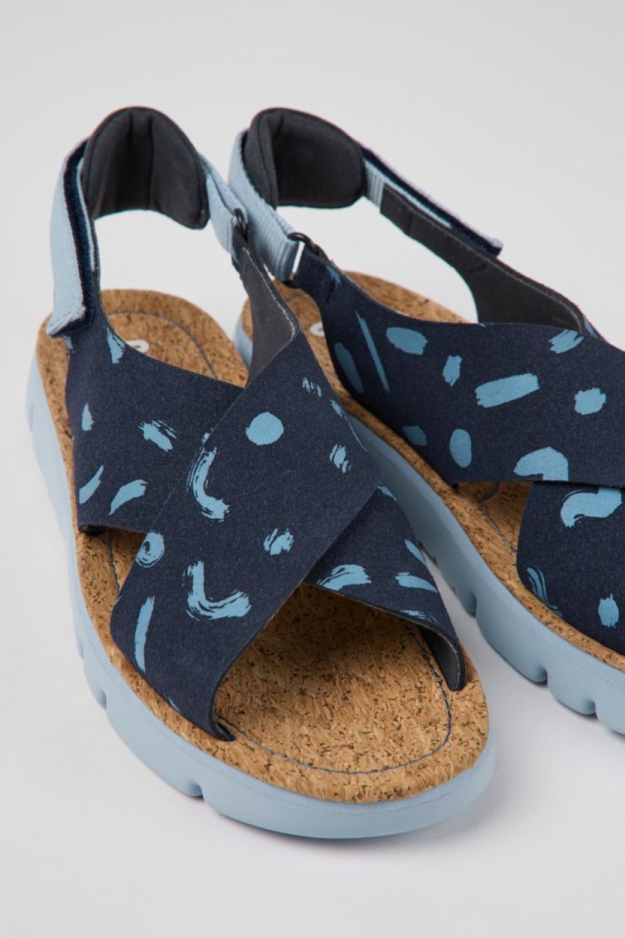 Camper Sandalias | Sandalias Multicolor De Nobuk Y Tejido Para Mujer