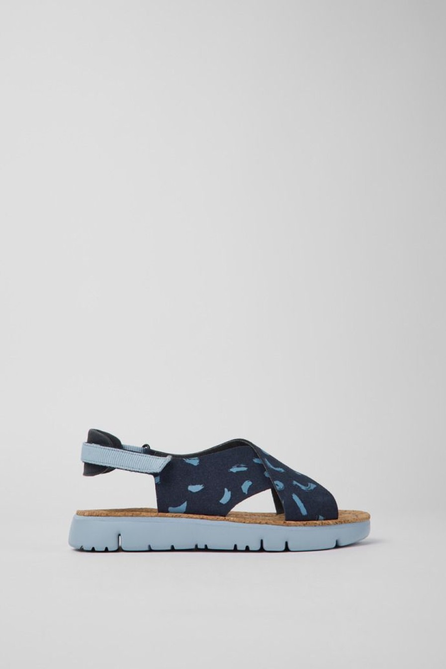 Camper Sandalias | Sandalias Multicolor De Nobuk Y Tejido Para Mujer