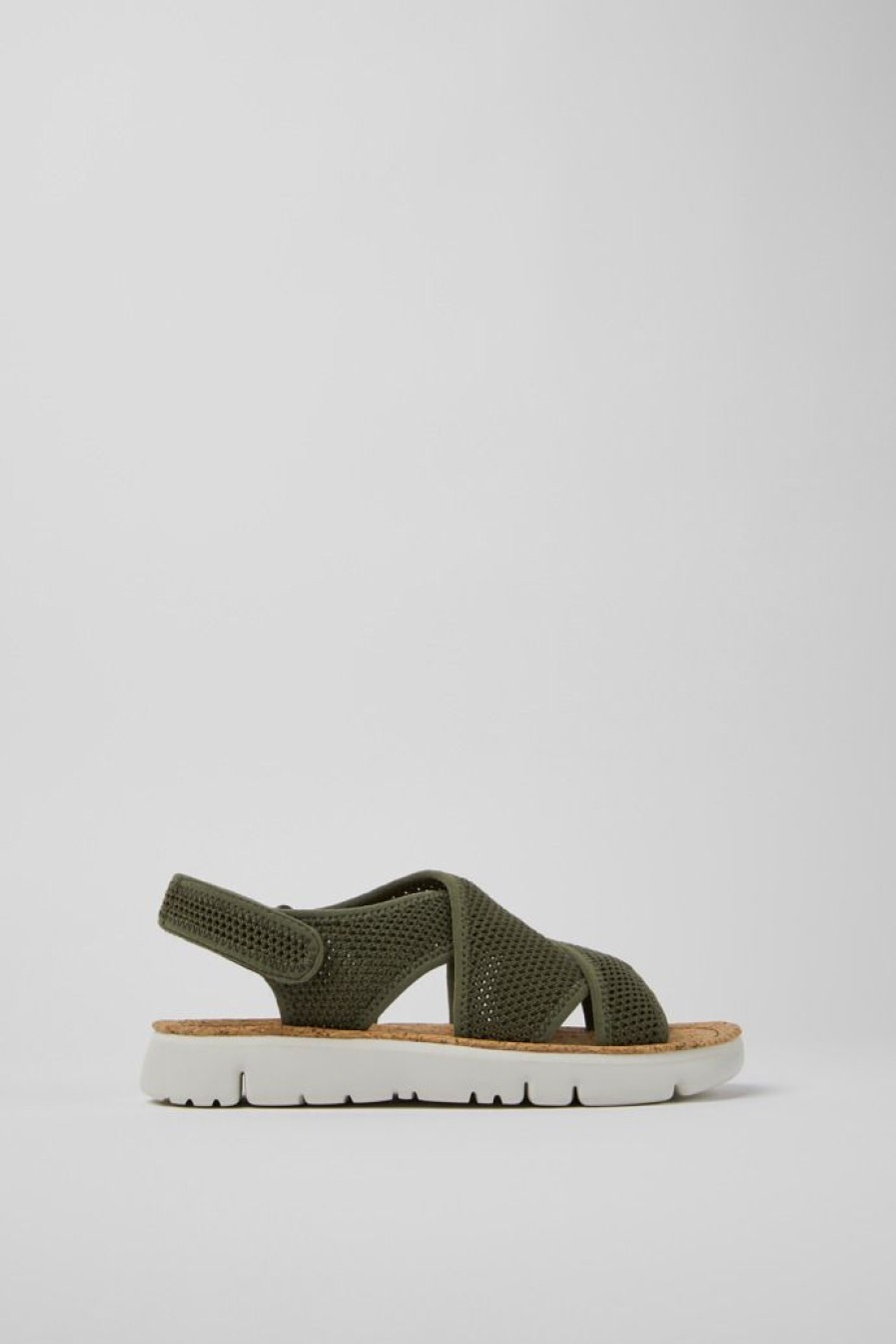 Camper Sandalias | Sandalias Verdes De Tejido Para Mujer