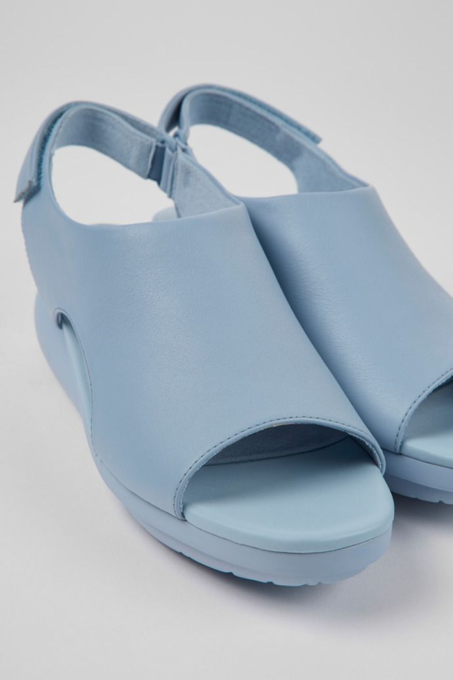 Camper Sandalias | Sandalias De Piel En Azul Claro Para Mujer