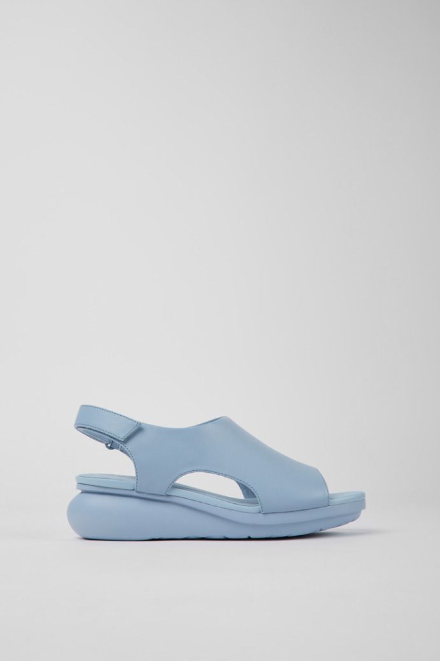 Camper Sandalias | Sandalias De Piel En Azul Claro Para Mujer