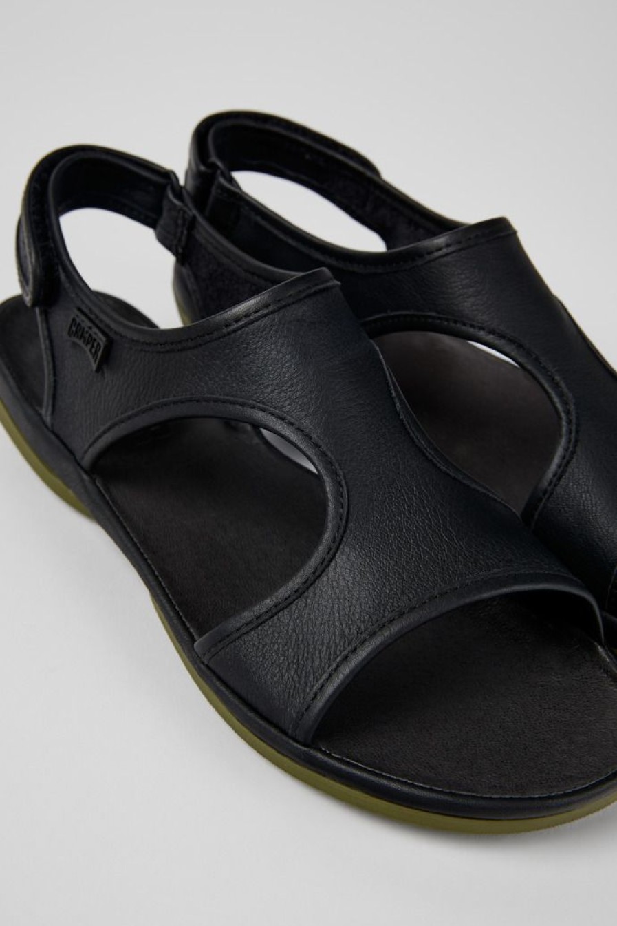 Camper Sandalias | Sandalia De Piel Negra Para Mujer