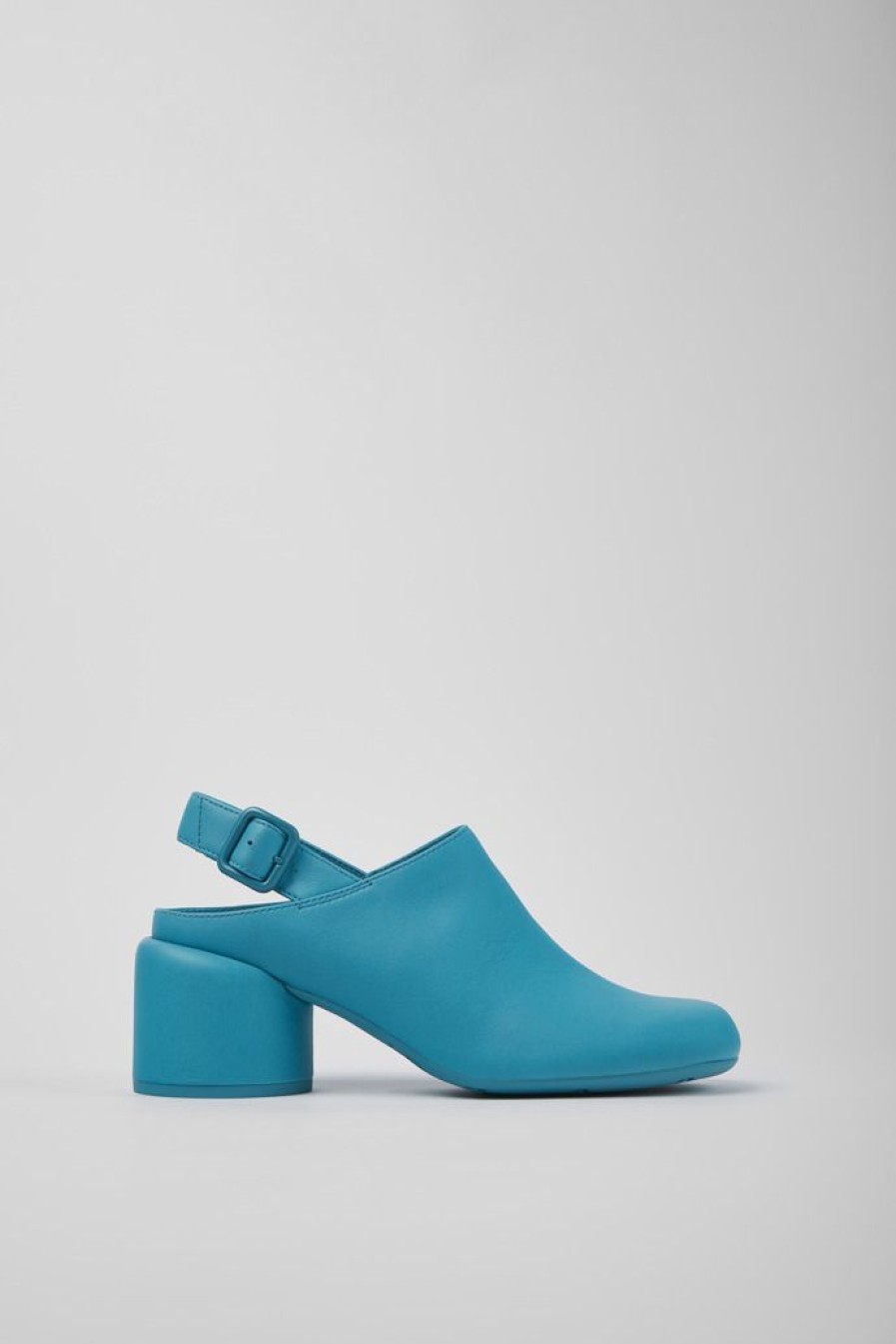 Camper Zapatos De Tacon | Zapatos De Tacon Azules De Piel Para Mujer