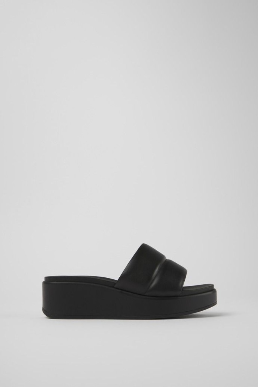Camper Sandalias | Sandalias Negras De Piel Para Mujer