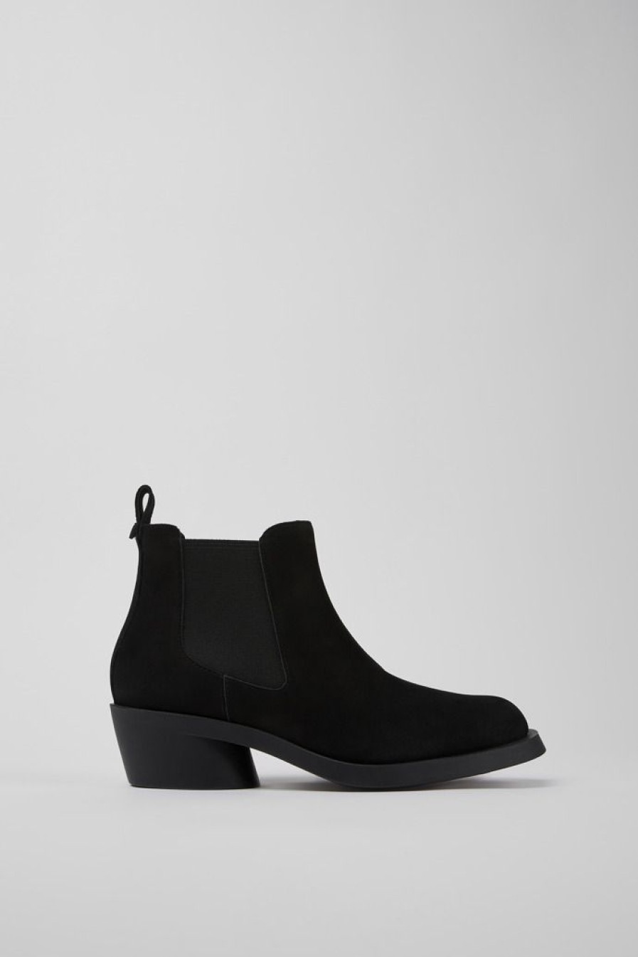 Camper Zapatos De Tacon | Botines Negros De Nobuk Para Mujer