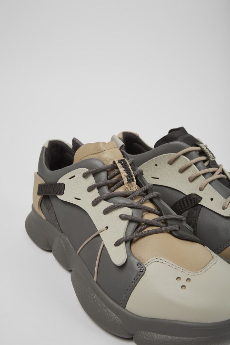 Camper Zapatillas | Sneakers Multicolores De Piel Y Tejido Para Hombre