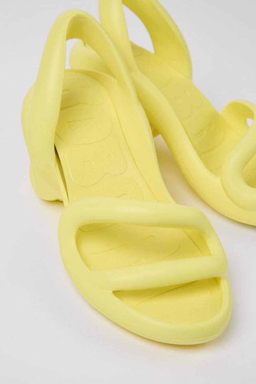Camper Sandalias | Sandalia Uni De Tacon En Amarilla