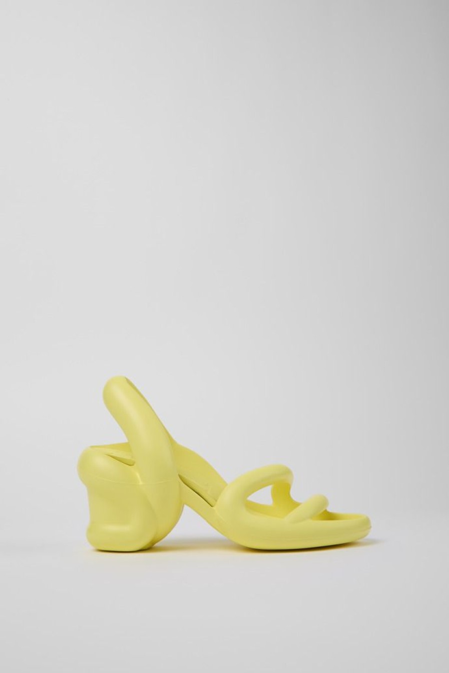 Camper Sandalias | Sandalia Uni De Tacon En Amarilla