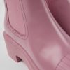 Camper Zapatos De Tacon | Botas Chelsea Rosas De Piel Para Mujer