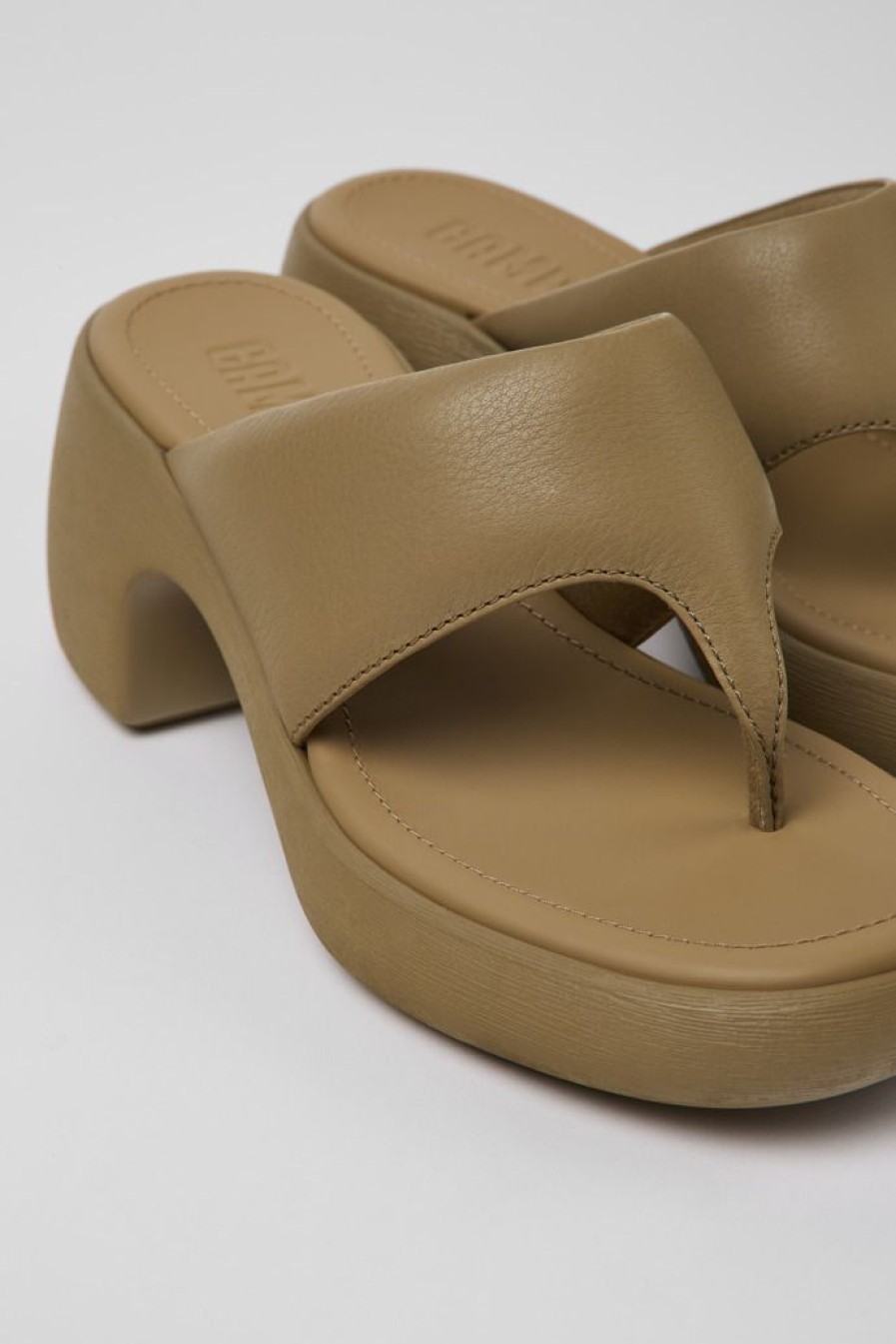 Camper Sandalias | Sandalia De Piel Marron Para Mujer