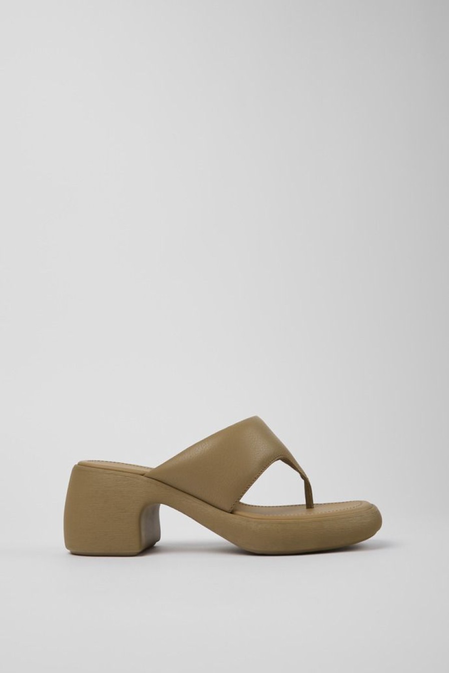 Camper Sandalias | Sandalia De Piel Marron Para Mujer