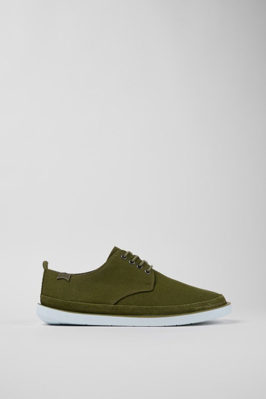 Camper Zapatos De Vestir | Zapato Blucher De Tejido/Nobuk Verde Para Hombre