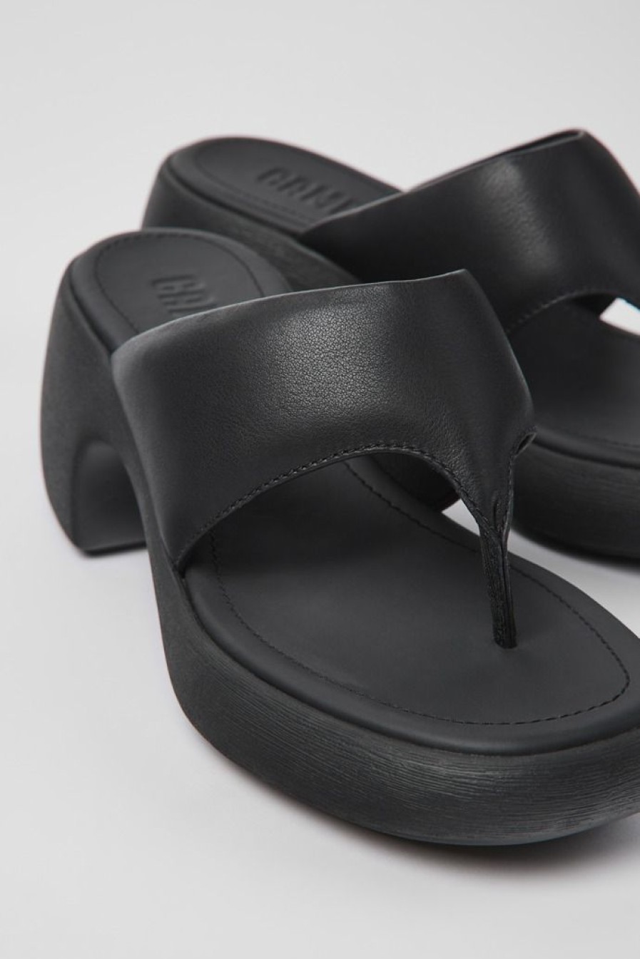 Camper Sandalias | Sandalia De Piel Negra Para Mujer