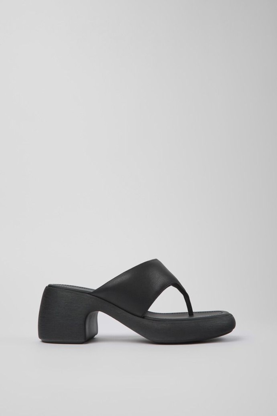Camper Sandalias | Sandalia De Piel Negra Para Mujer