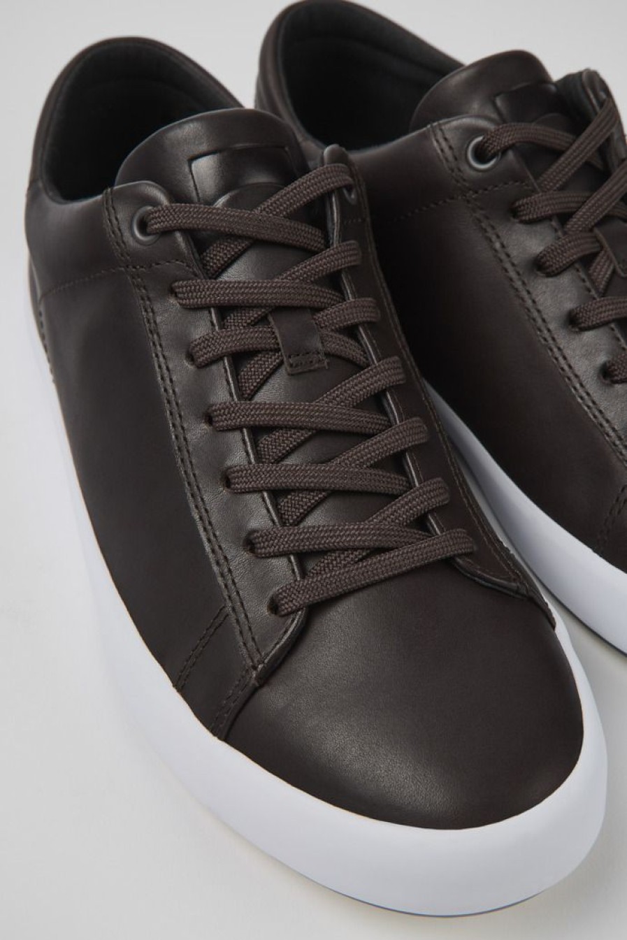 Camper Zapatillas | Sneakers Marrones De Piel Para Hombre