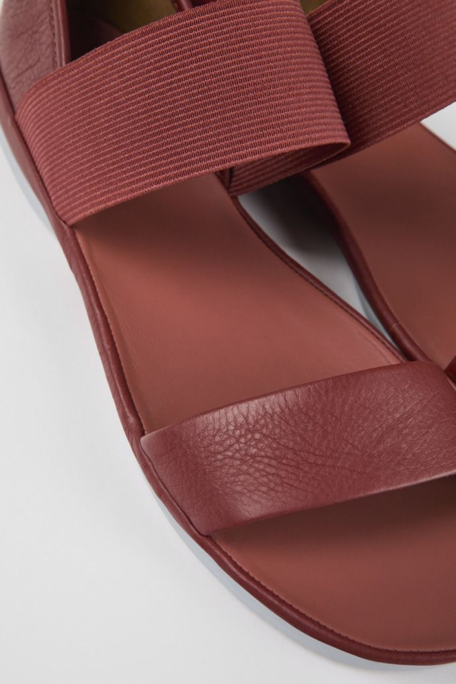 Camper Sandalias | Sandalia De Piel Roja Para Mujer