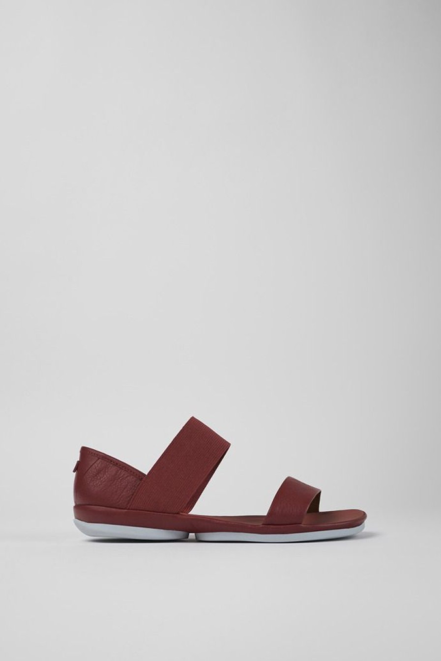 Camper Sandalias | Sandalia De Piel Roja Para Mujer