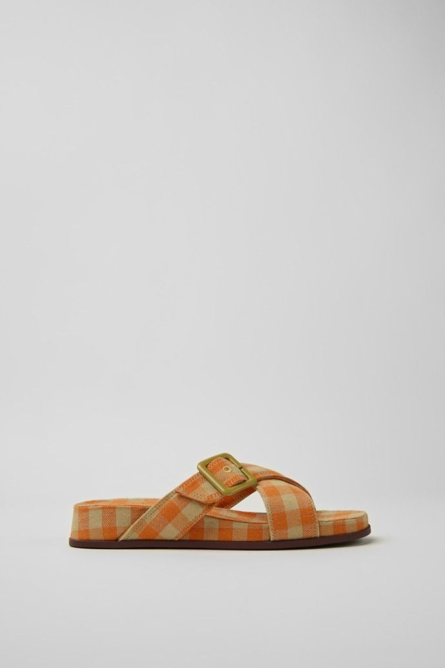 Camper Sandalias | Sandalias Naranjas Y Beige Para Mujer