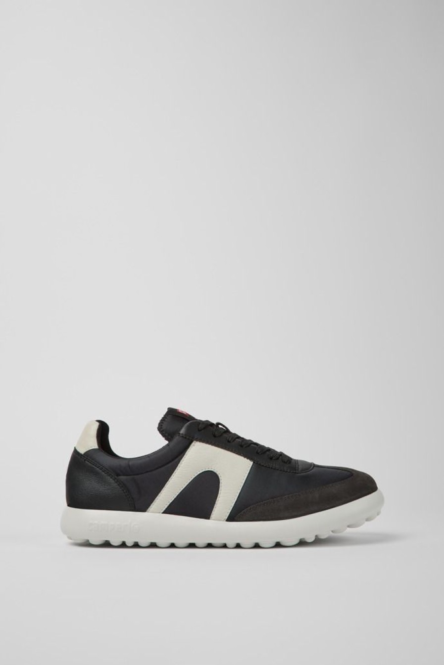Camper Zapatillas | Sneakers Blancas/Negras De Tejido Y Piel De Hombre