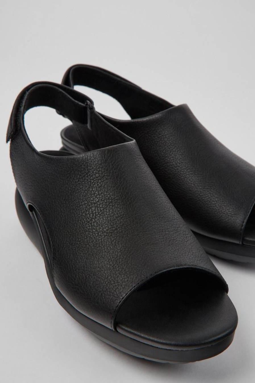 Camper Sandalias | Sandalias Negras De Piel Para Mujer