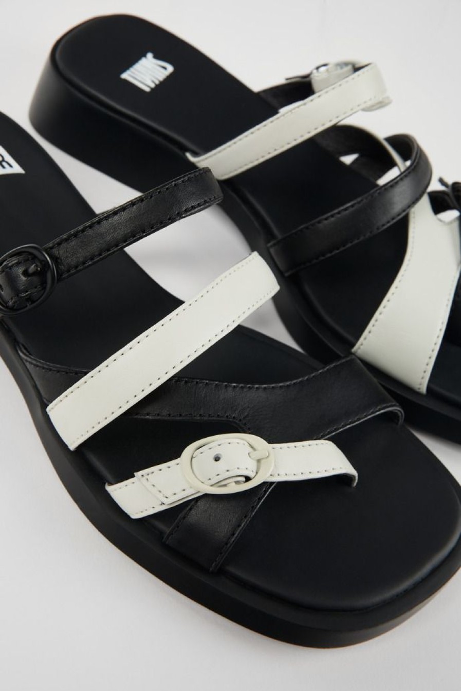 Camper Sandalias | Sandalia Sin Puntera De Piel Multicolor Para Mujer